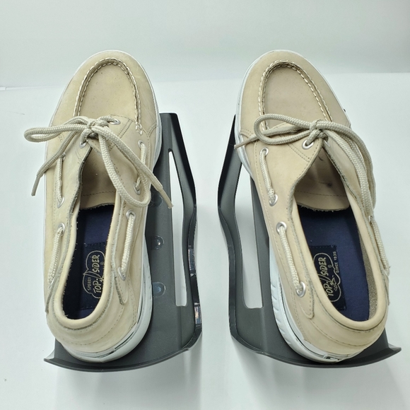Sperry Top Sider Tan White Boat Shoes Mens sz 9M - Picture 6 of 8
